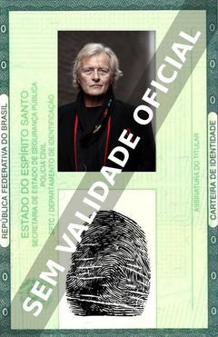 Imagem hipotética representando a carteira de identidade de Rutger Hauer