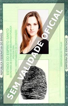 Imagem hipotética representando a carteira de identidade de Ruth Bradley