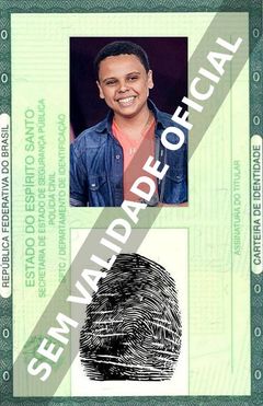 Imagem hipotética representando a carteira de identidade de Ryandro Campos