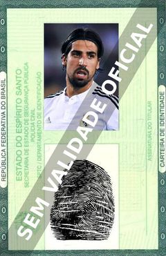 Imagem hipotética representando a carteira de identidade de Sami Khedira