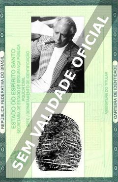 Imagem hipotética representando a carteira de identidade de Samuel Fuller