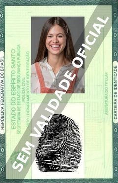 Imagem hipotética representando a carteira de identidade de Sara Vidal