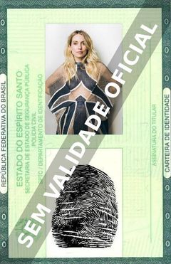 Imagem hipotética representando a carteira de identidade de Sarah Carter