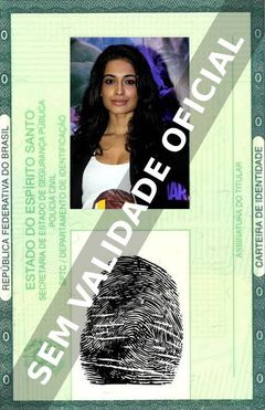 Imagem hipotética representando a carteira de identidade de Sarah Jane Dias