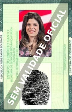 Imagem hipotética representando a carteira de identidade de Sarah Lorena