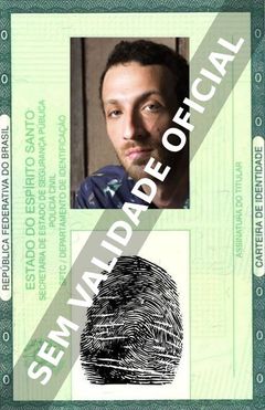 Imagem hipotética representando a carteira de identidade de Saulo Arcoverde