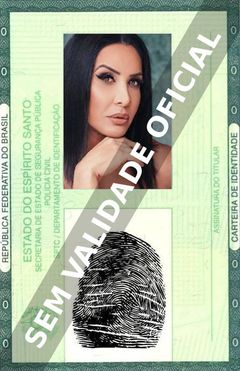 Imagem hipotética representando a carteira de identidade de Scheila Carvalho