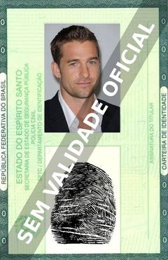 Imagem hipotética representando a carteira de identidade de Scott Speedman