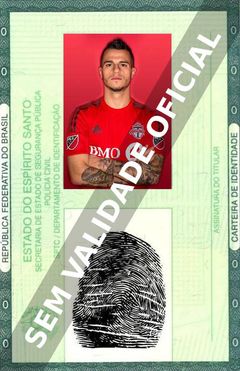 Imagem hipotética representando a carteira de identidade de Sebastian Giovinco