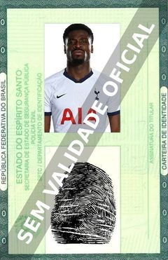 Imagem hipotética representando a carteira de identidade de Serge Aurier