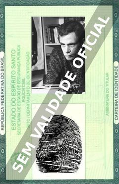 Imagem hipotética representando a carteira de identidade de Sergio Corrieri