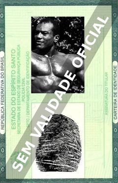 Imagem hipotética representando a carteira de identidade de Sergio Oliva