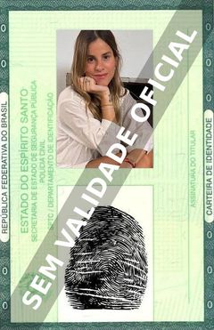 Imagem hipotética representando a carteira de identidade de Shantal