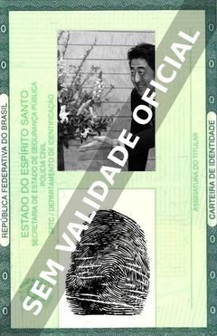 Imagem hipotética representando a carteira de identidade de Shinzo Abe
