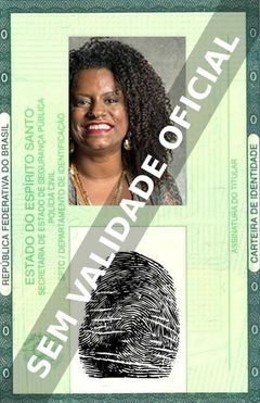 Imagem hipotética representando a carteira de identidade de Shirley Cruz