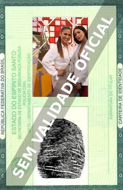 Imagem hipotética representando a carteira de identidade de Simone & Simaria