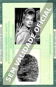 Imagem hipotética representando a carteira de identidade de Simone Signoret