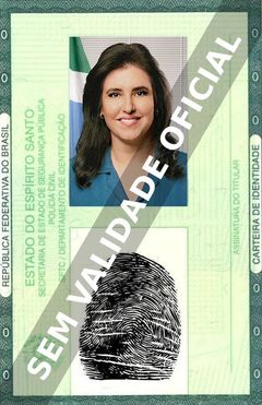 Imagem hipotética representando a carteira de identidade de Simone Tebet