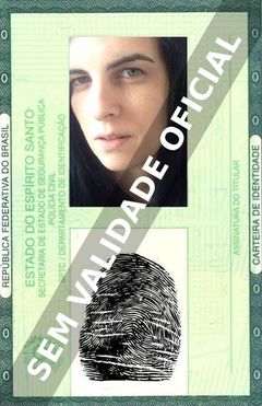 Imagem hipotética representando a carteira de identidade de Sireah Warden