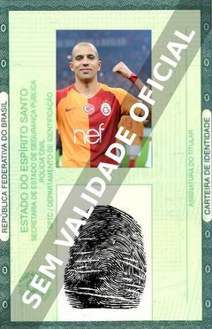 Imagem hipotética representando a carteira de identidade de Sofiane Feghouli