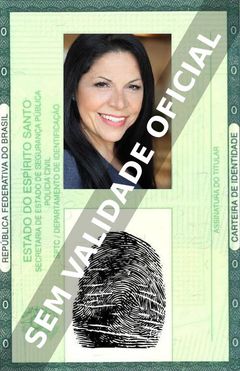 Imagem hipotética representando a carteira de identidade de Sophia Santi