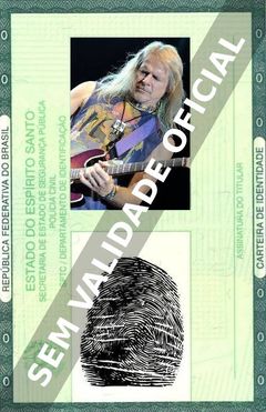 Imagem hipotética representando a carteira de identidade de Steve Morse