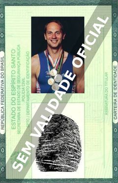 Imagem hipotética representando a carteira de identidade de Steve Redgrave
