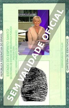 Imagem hipotética representando a carteira de identidade de Sue Barker