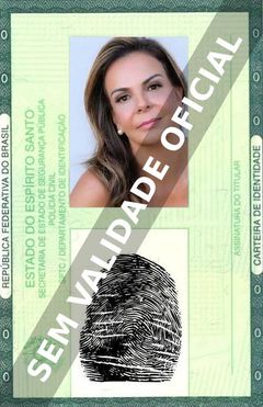 Imagem hipotética representando a carteira de identidade de Sula Miranda