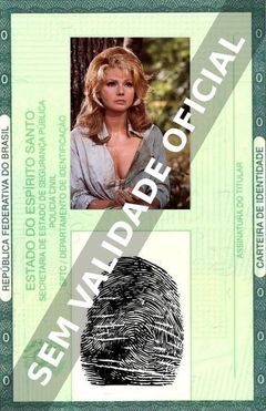 Imagem hipotética representando a carteira de identidade de Sylva Koscina
