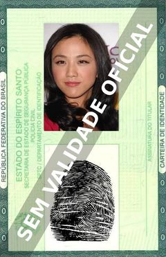 Imagem hipotética representando a carteira de identidade de Tang Wei