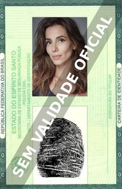 Imagem hipotética representando a carteira de identidade de Tania Khalill