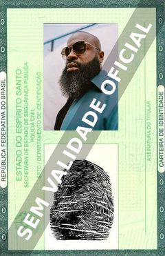 Imagem hipotética representando a carteira de identidade de Tariq Trotter