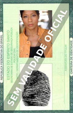 Imagem hipotética representando a carteira de identidade de Tasia Sherel