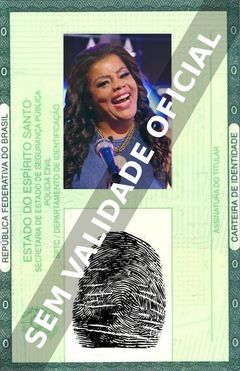 Imagem hipotética representando a carteira de identidade de Tati Quebra Barraco