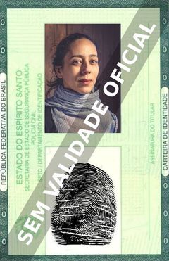 Imagem hipotética representando a carteira de identidade de Tatiana Horevicht