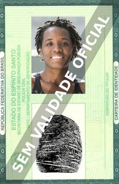 Imagem hipotética representando a carteira de identidade de Tatiana Tibúrcio