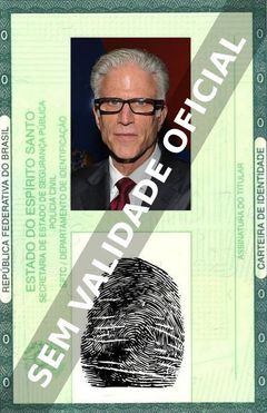 Imagem hipotética representando a carteira de identidade de Ted Danson