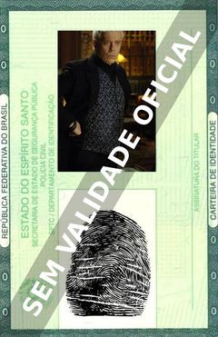 Imagem hipotética representando a carteira de identidade de Terrence Mann