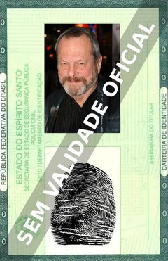 Imagem hipotética representando a carteira de identidade de Terry Gilliam