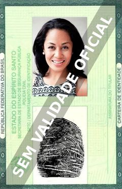 Imagem hipotética representando a carteira de identidade de Teuila Blakely