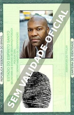 Imagem hipotética representando a carteira de identidade de Thaddeus Daniels