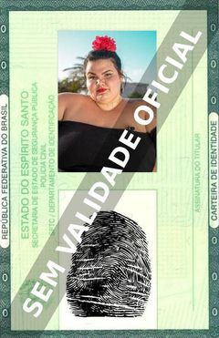 Imagem hipotética representando a carteira de identidade de Thais Carla