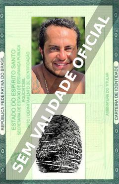 Imagem hipotética representando a carteira de identidade de Thammy Miranda