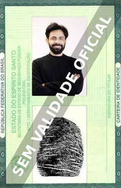 Imagem hipotética representando a carteira de identidade de Tiago Miarelli