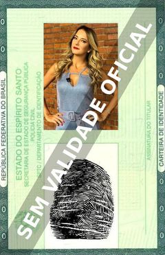 Imagem hipotética representando a carteira de identidade de Ticiane Pinheiro