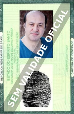 Imagem hipotética representando a carteira de identidade de Tino Orsini