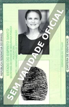 Imagem hipotética representando a carteira de identidade de Tovah Feldshuh