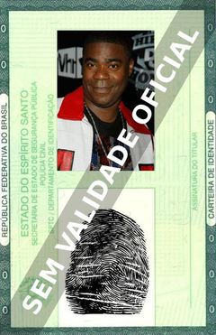 Imagem hipotética representando a carteira de identidade de Tracy Morgan