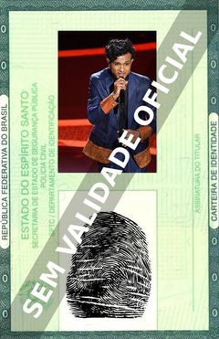 Imagem hipotética representando a carteira de identidade de Utkarsh Ambudkar